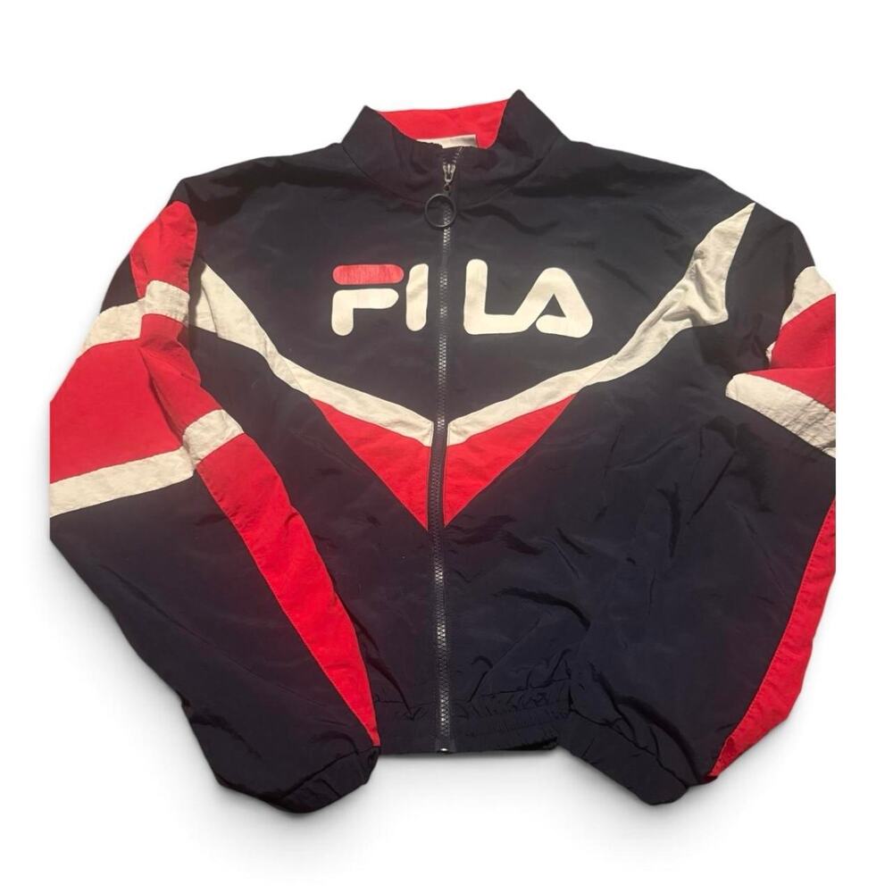 Vintage FILA Colorblock Windbreaker Jacket Women’s Medium 90s Spellout